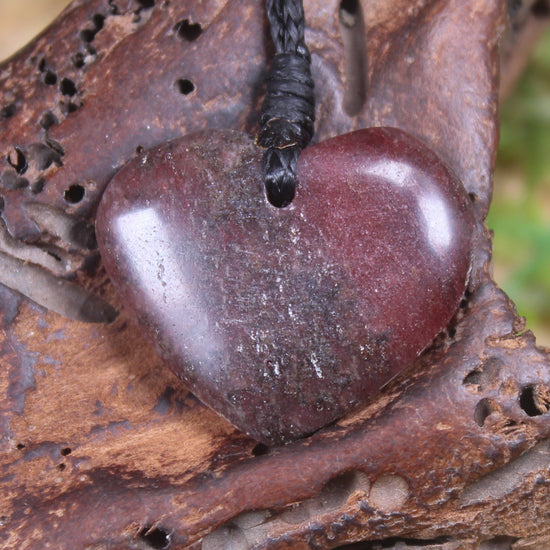 Heart carved from Rhodonite 
