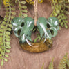 Flower Jade Pounamu Pekapeka Pendant -  NZ Greenstone