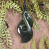 Koru Twist carved from Kawakawa Pounamu - NZ Greenstone