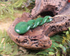 Twist or Pikorua carved from Hapopo Pounamu - NZ Greenstone