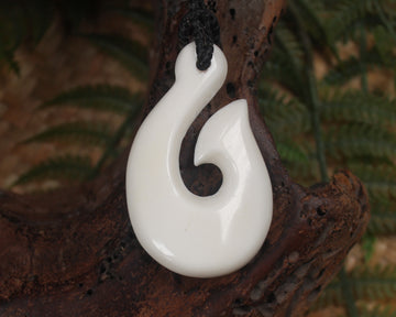 Hei Matau carved from NZ beef bone