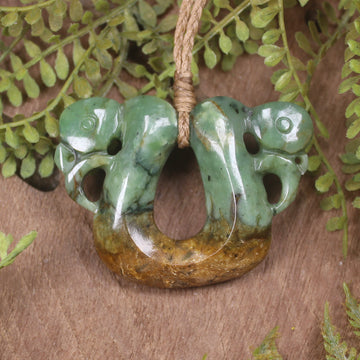 Flower Jade Pounamu Pekapeka Pendant -  NZ Greenstone