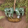 Flower Jade Pounamu Pekapeka Pendant -  NZ Greenstone