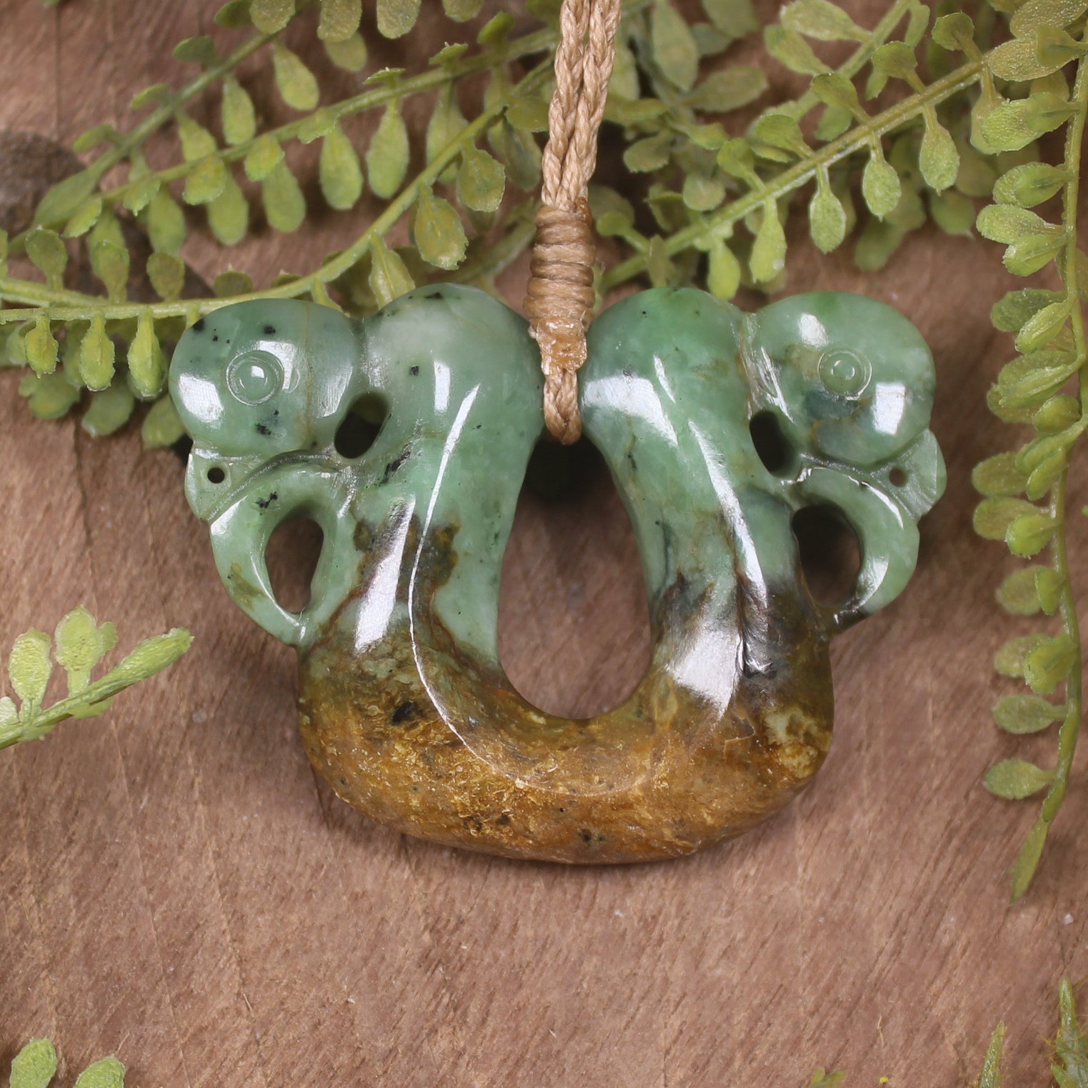 Flower Jade Pounamu Pekapeka Pendant -  NZ Greenstone