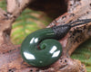 Hei Matau or Fish Hook carved from Kawakawa Pounamu - NZ Greenstone