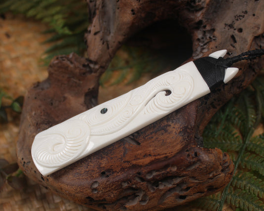 Toki or Adze carved from Beef Bone