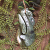 Manaia carved from Flower Jade Pounamu - NZ Greenstone