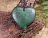 Heart carved from Kawakawa Pounamu - NZ Greenstone