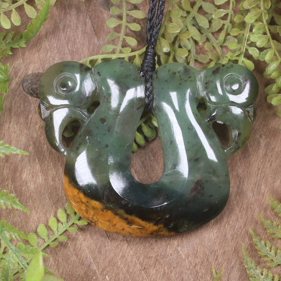 Flower Jade Pounamu Pekapeka Pendant -  NZ Greenstone
