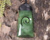 Toki or Adze with Koru carved from Hapopo Pounamu - NZ Greenstone