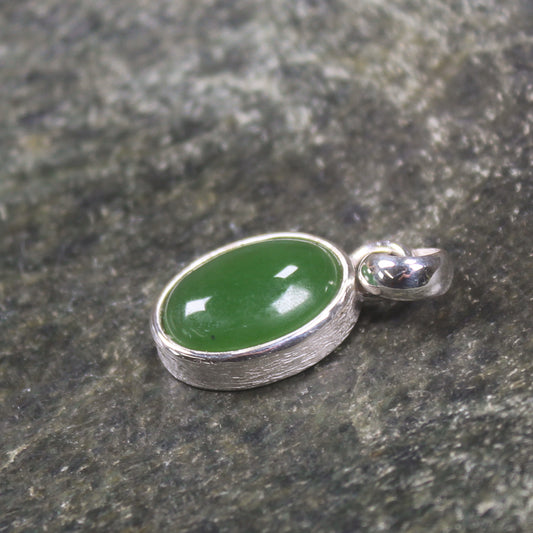 Hapopo Pounamu pendant set in Sterling Silver - NZ Greenstone