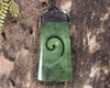 Toki or Adze with Koru carved from Hapopo Pounamu - NZ Greenstone