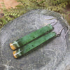 Roimata or Teardrop earrings carved from Flower Jade Pounamu - NZ Greenstone