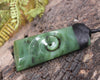 Toki or Adze with Koru carved from Hapopo Pounamu - NZ Greenstone