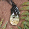 Manaia carved from Flower Jade Pounamu - NZ Greenstone