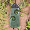 Hapopo Pounamu Toki with Koru - NZ Greenstone