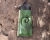 Toki or Adze with Koru carved from Hapopo Pounamu - NZ Greenstone