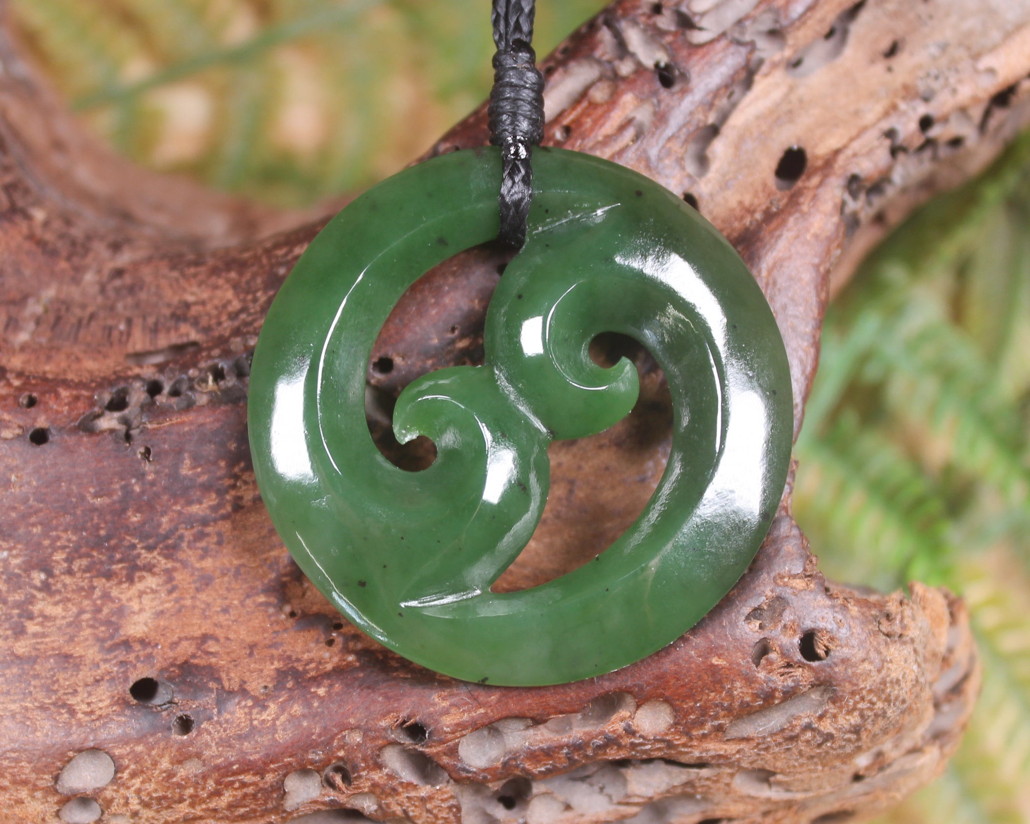 Koru carved from Hapopo Pounamu - NZ Greenstone