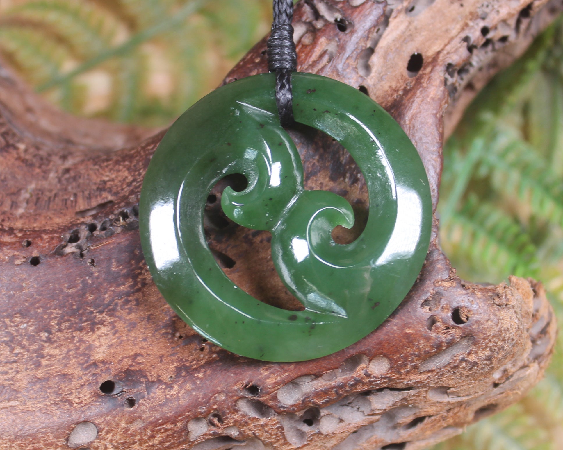 Koru carved from Hapopo Pounamu - NZ Greenstone