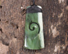 Toki or Adze with Koru carved from Hapopo Pounamu - NZ Greenstone