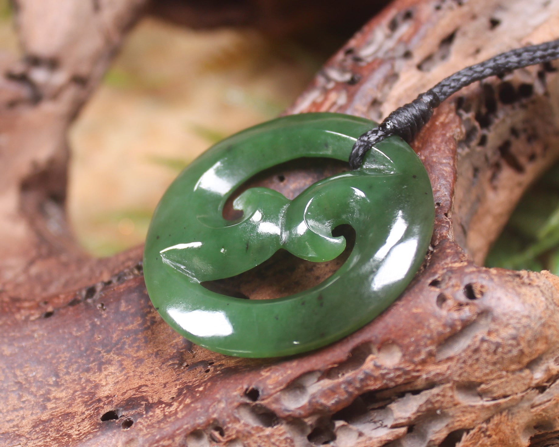 Koru carved from Hapopo Pounamu - NZ Greenstone