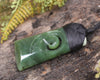 Toki or Adze with Koru carved from Hapopo Pounamu - NZ Greenstone