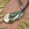 Manaia carved from Flower Jade Pounamu - NZ Greenstone