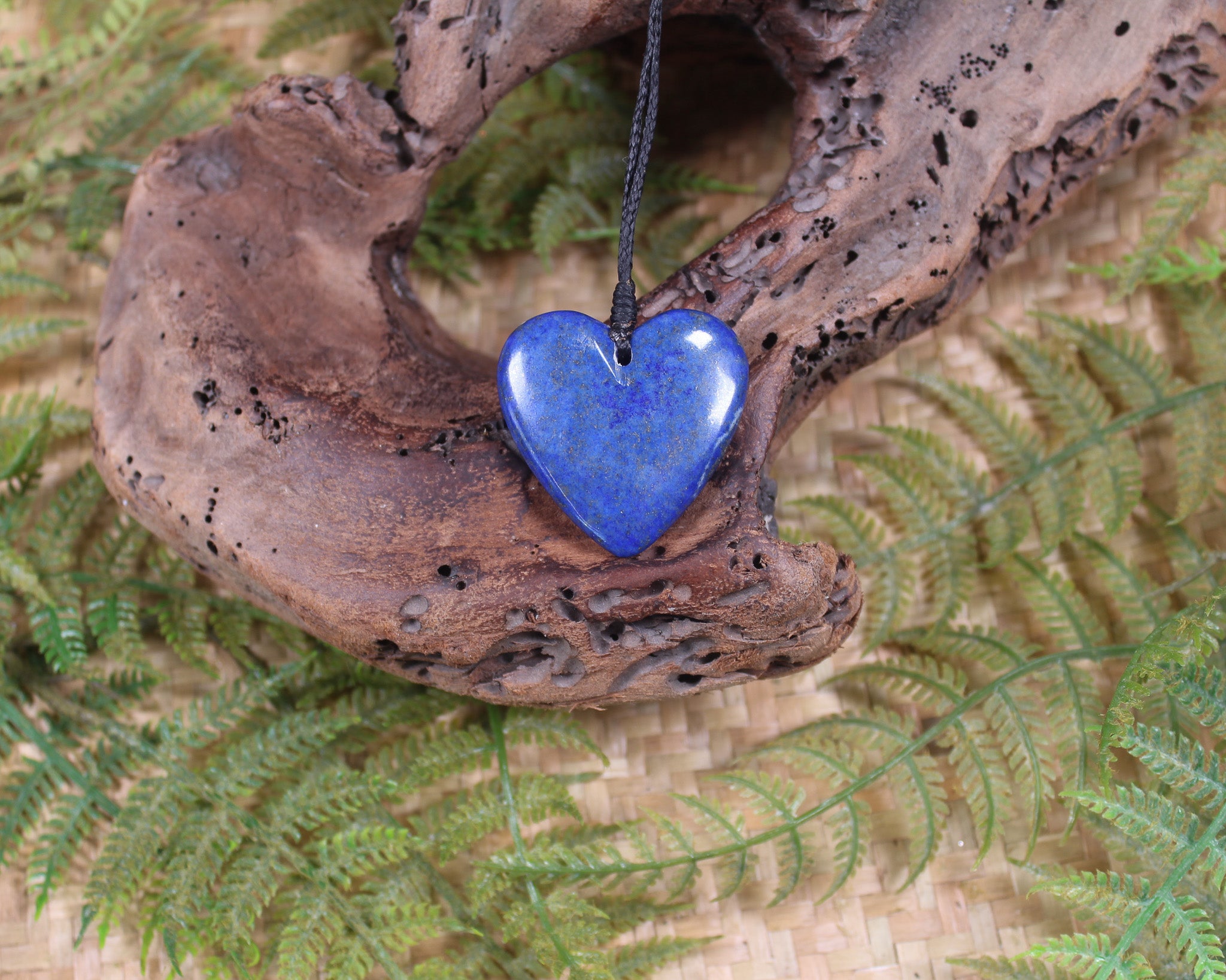 Heart Pendant carved from Lapis Lazuli