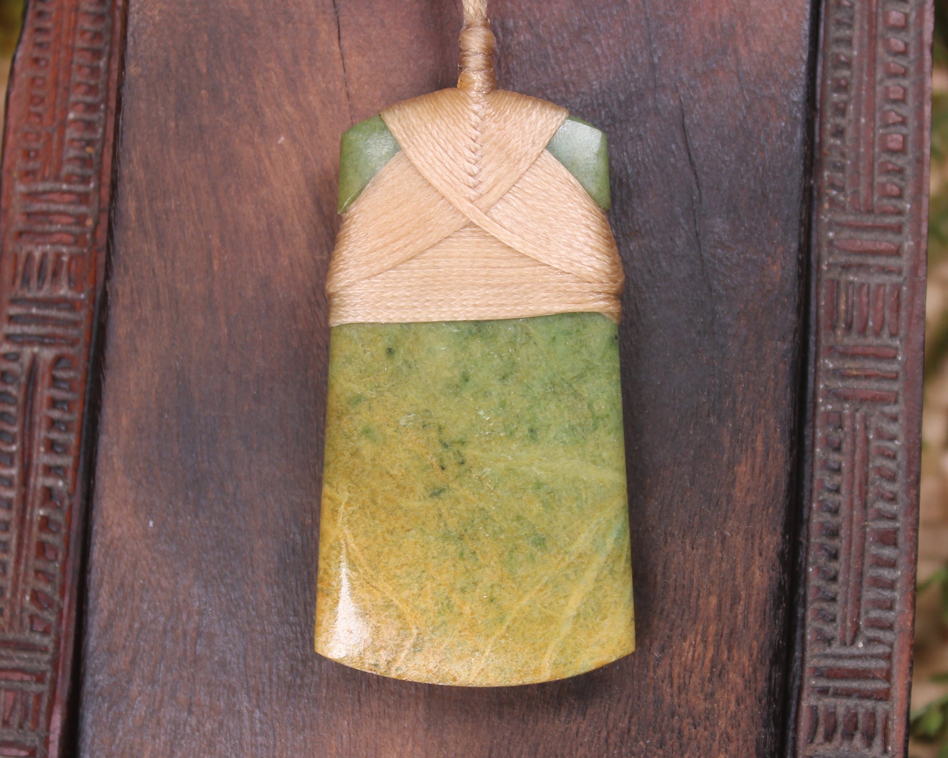 Flower Jade Pounamu Toki Pendant - NZ Greenstone