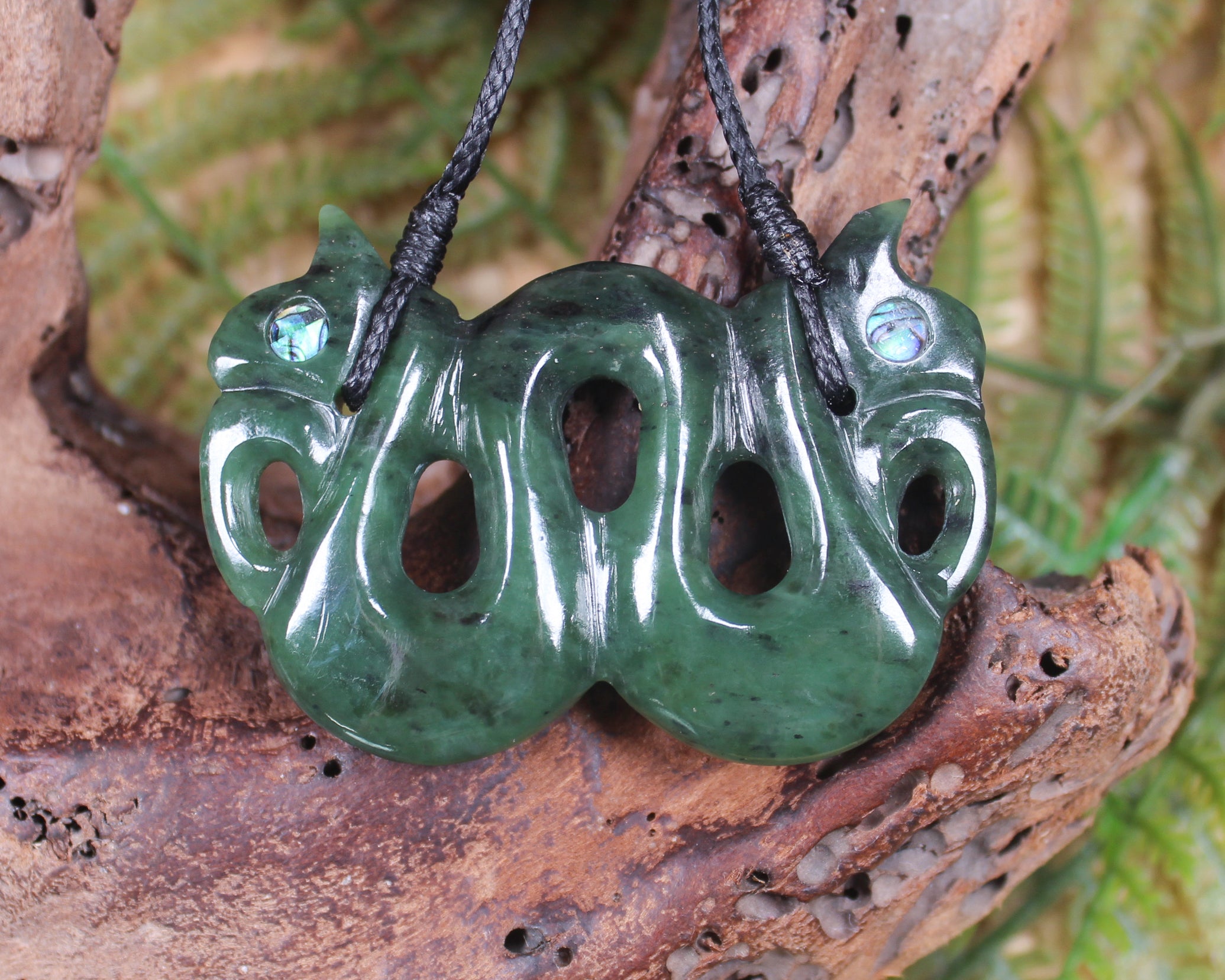 Pekapeka Pendant carved from Hapopo Pounamu - NZ Greenstone