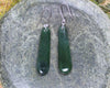 Roimata or Teardrop earrings carved from Kawakawa Pounamu - NZ Greenstone