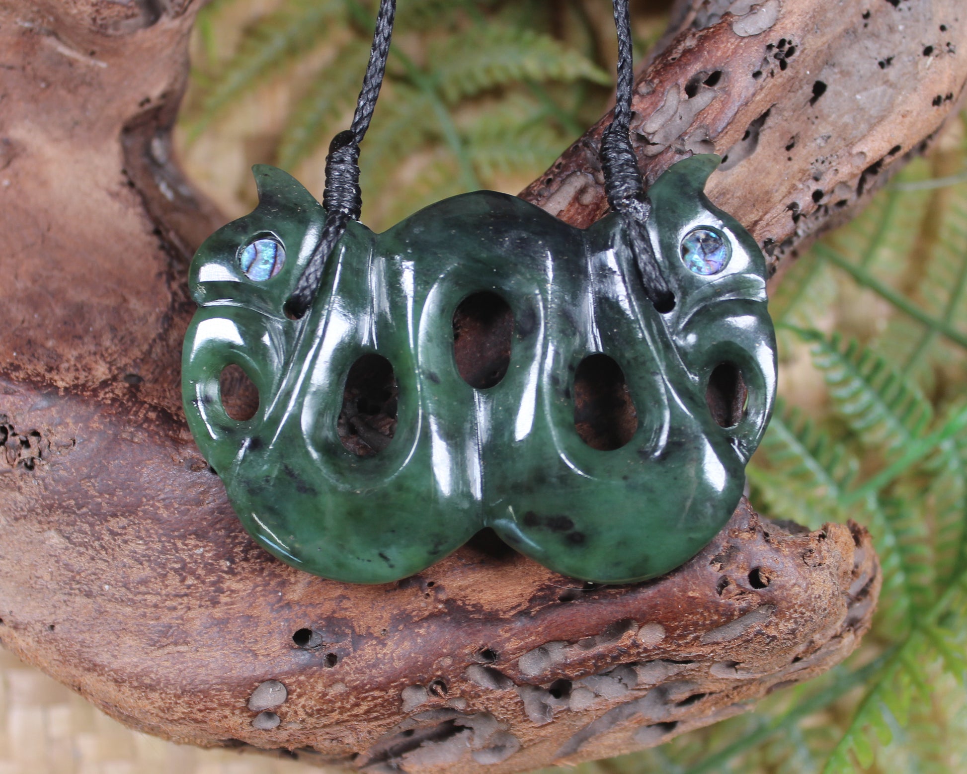 Pekapeka Pendant carved from Hapopo Pounamu - NZ Greenstone