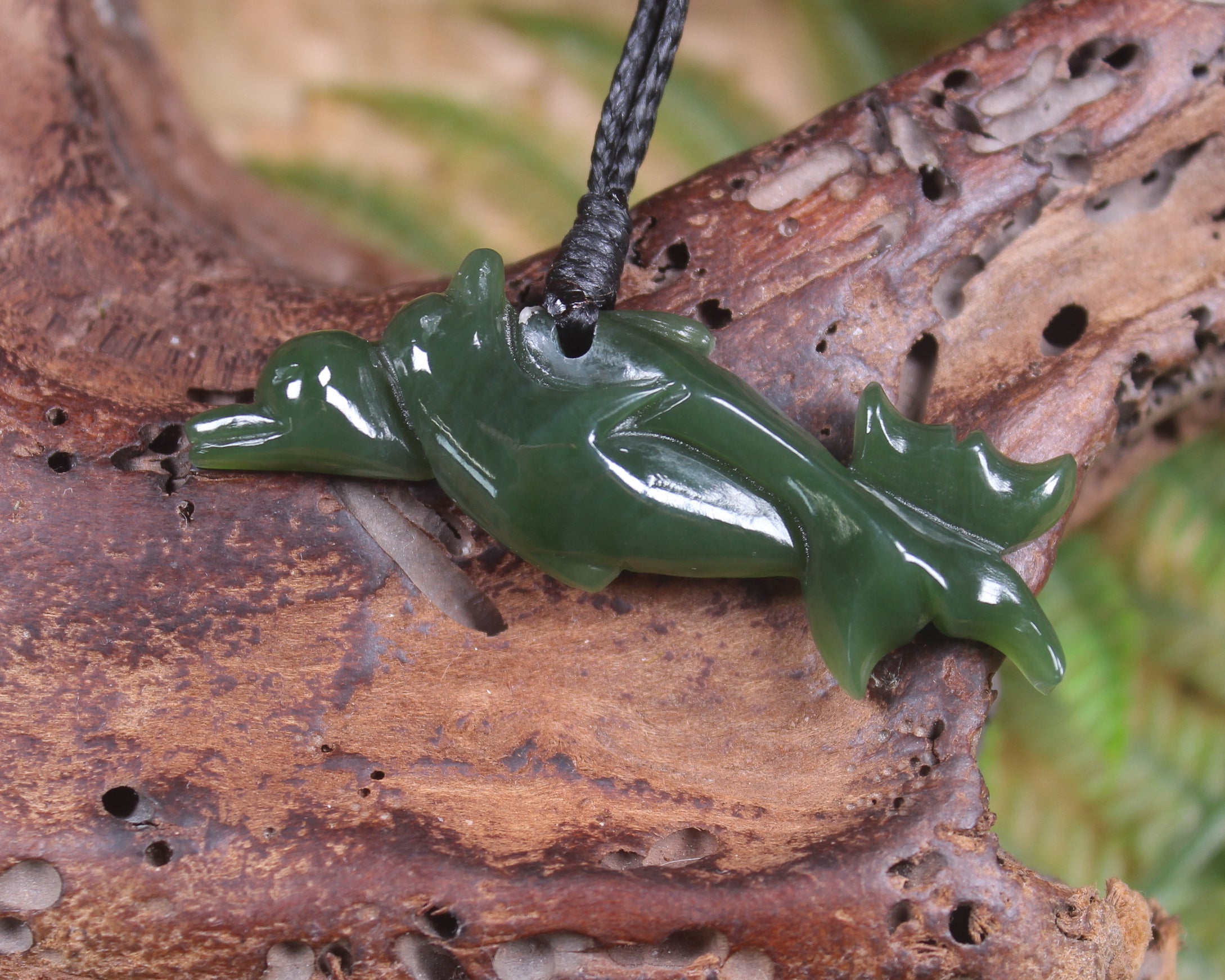 Dolphin or Aihe Pendant - Kawakawa Pounamu - NZ Greenstone