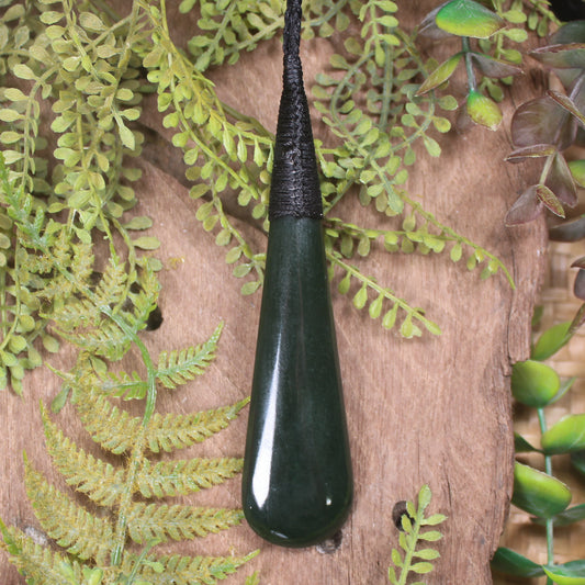 Kawakawa Pounamu Roimata Pendant - NZ Greenstone