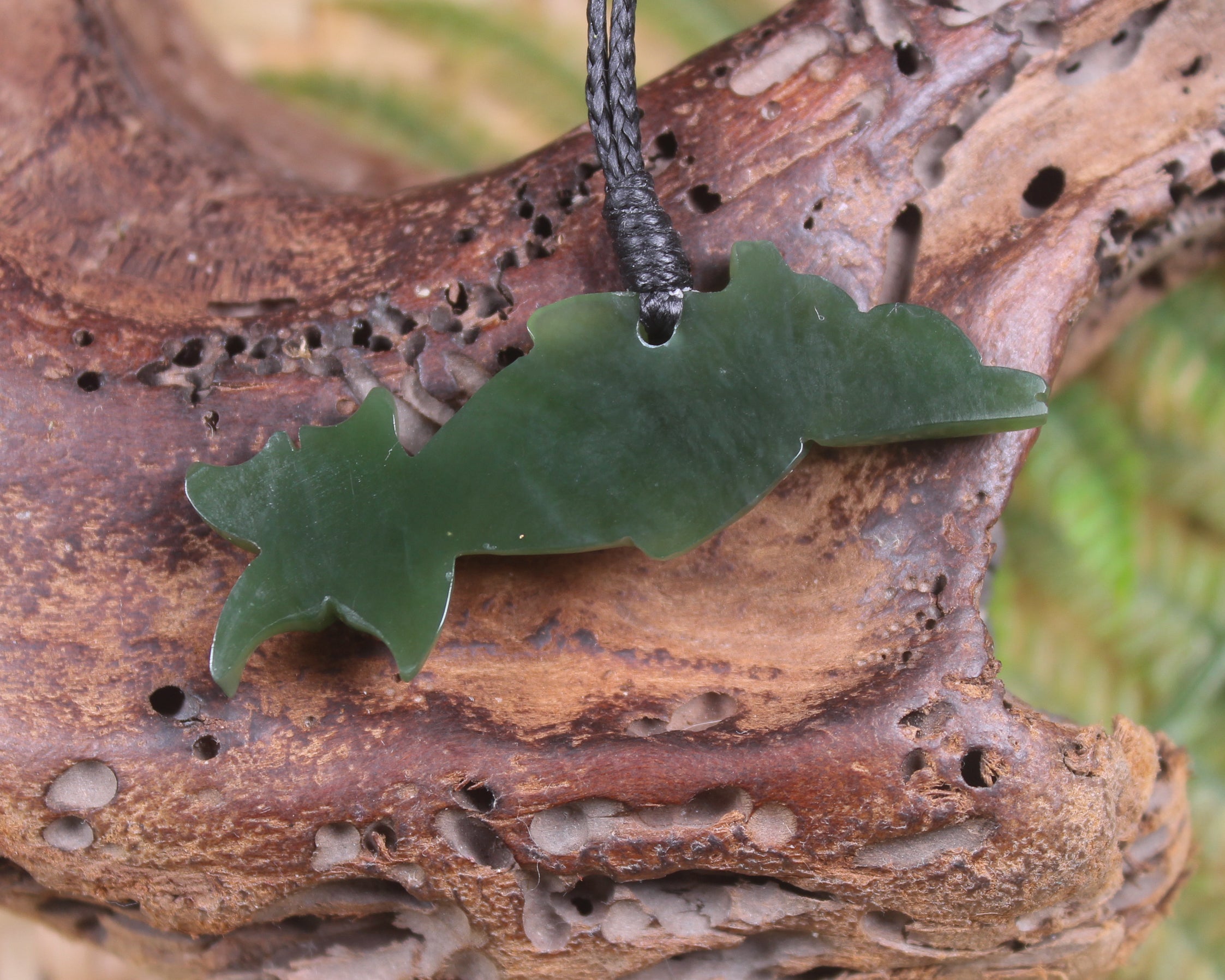 Dolphin or Aihe Pendant - Kawakawa Pounamu - NZ Greenstone