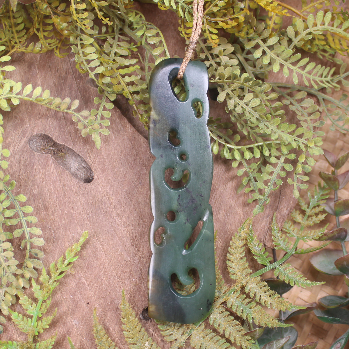 Manaia carved from Flower Jade Pounamu - NZ Greenstone