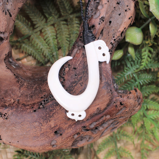 Hei Matau carved from NZ beef bone