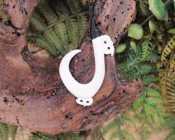 Hei Matau carved from NZ beef bone