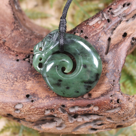 Koropepe carved from Hapopo Pounamu - NZ Greenstone