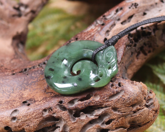 Koropepe carved from Hapopo Pounamu - NZ Greenstone