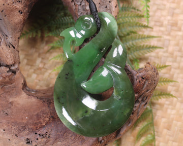 Manaia pendant carved from Hapopo Pounamu - NZ Greenstone
