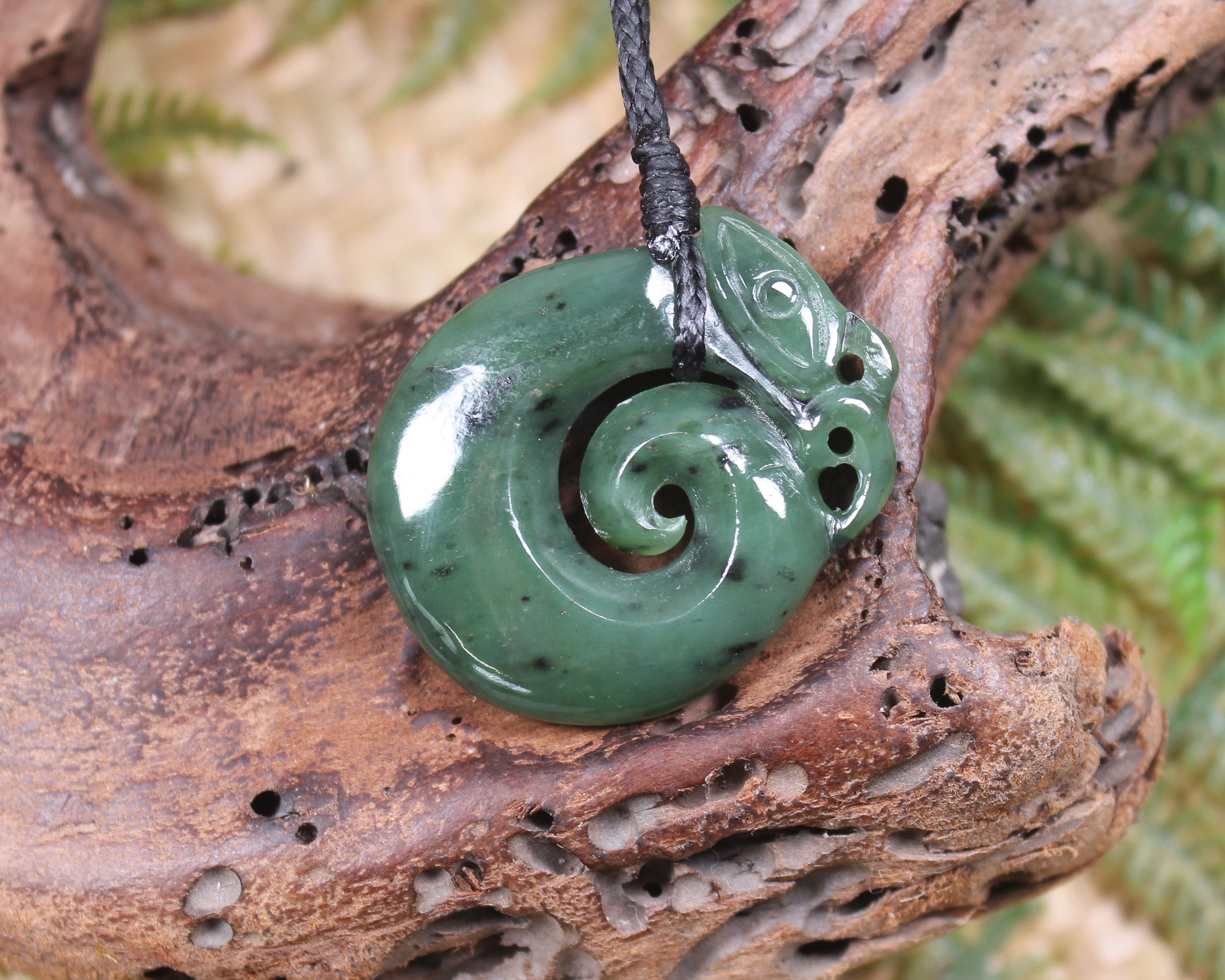 Koropepe carved from Hapopo Pounamu - NZ Greenstone