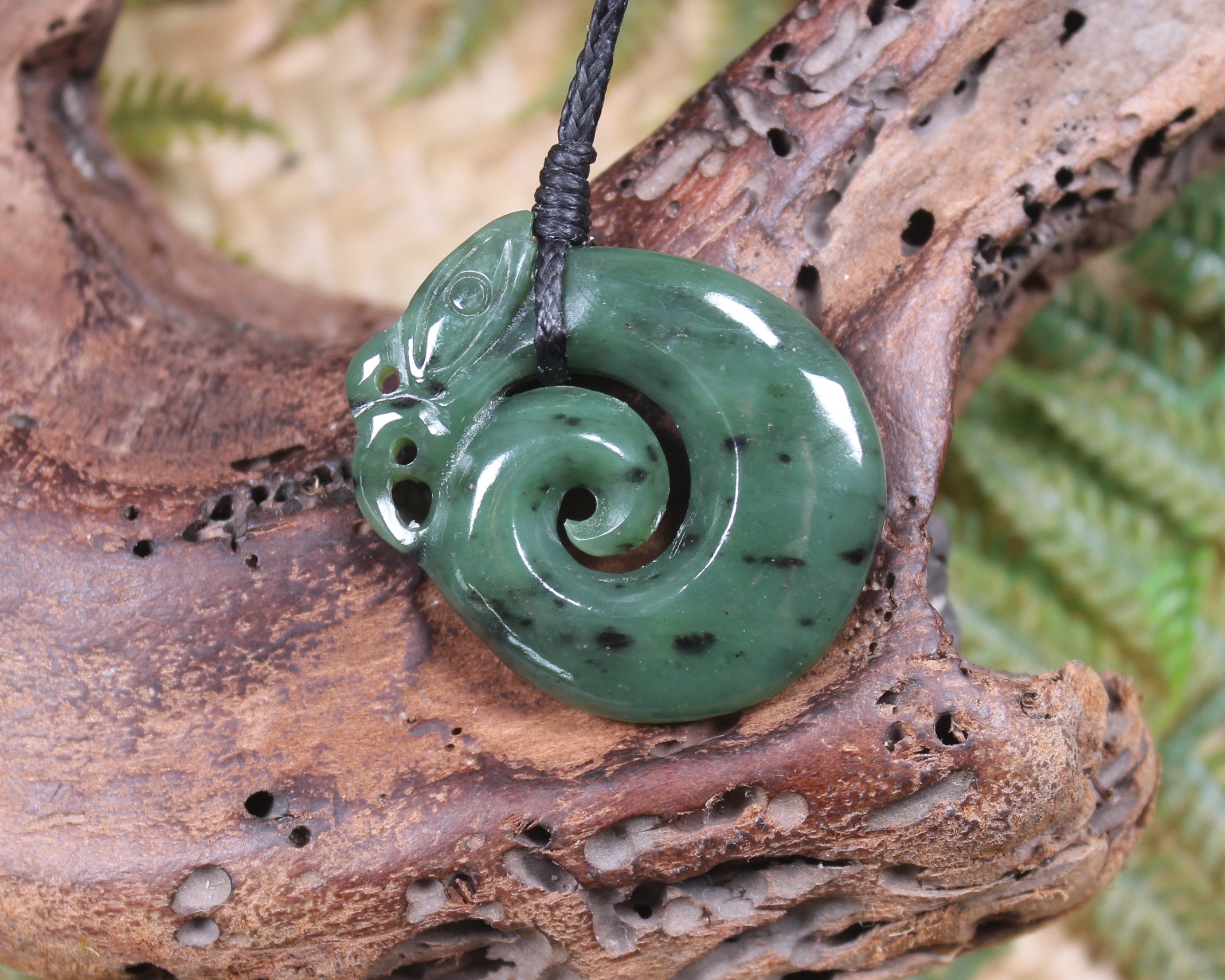 Koropepe carved from Hapopo Pounamu - NZ Greenstone