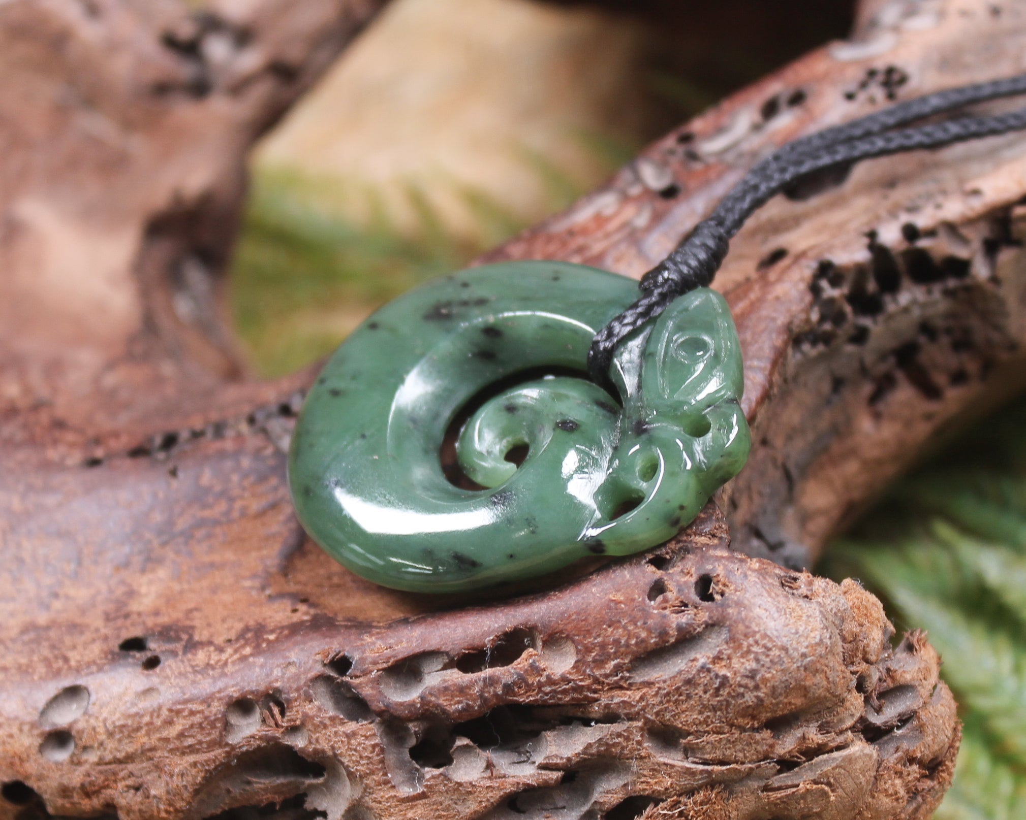 Koropepe carved from Hapopo Pounamu - NZ Greenstone