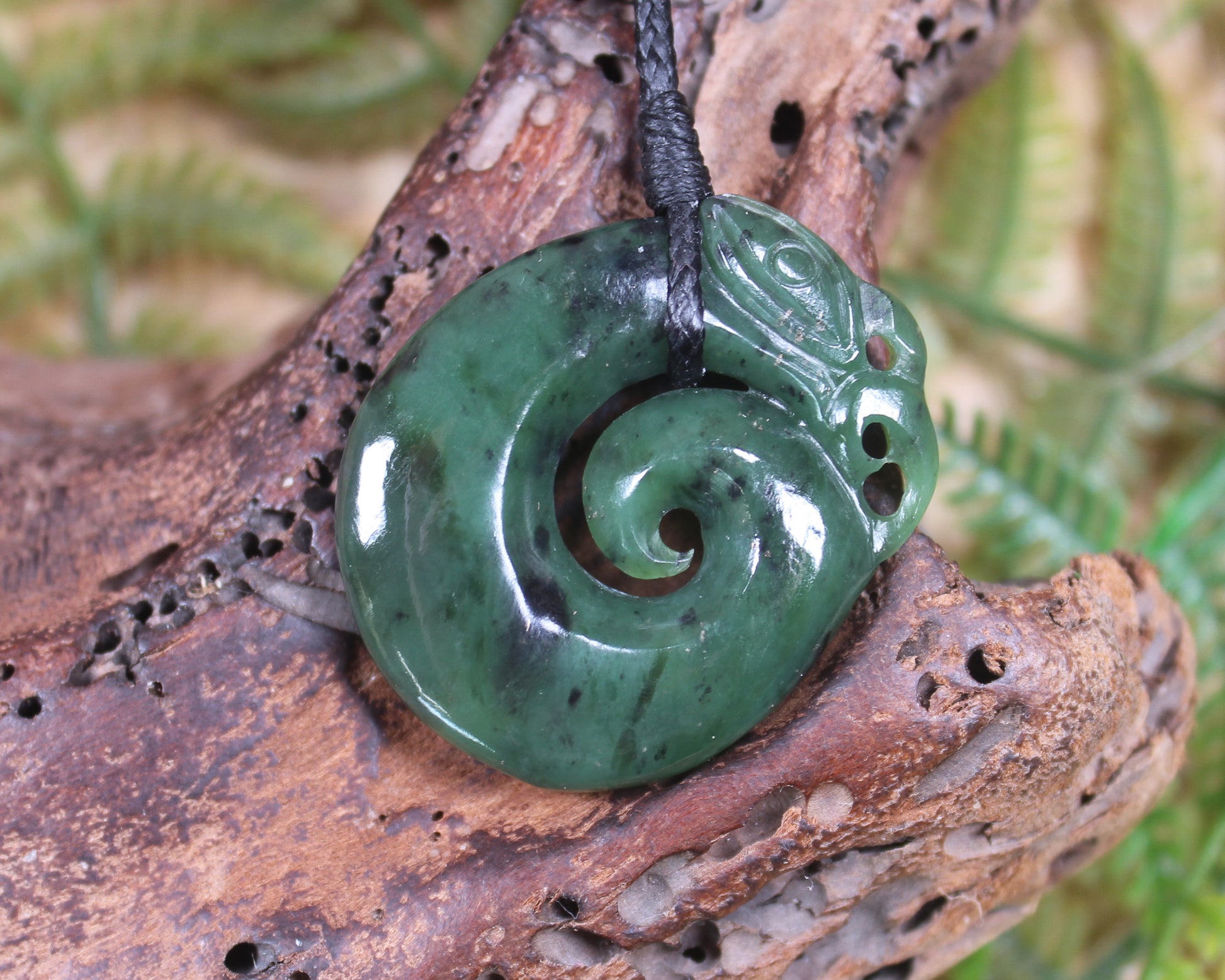 Koropepe carved from Hapopo Pounamu - NZ Greenstone