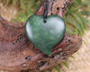 Heart carved from Kawakawa Pounamu - NZ Greenstone