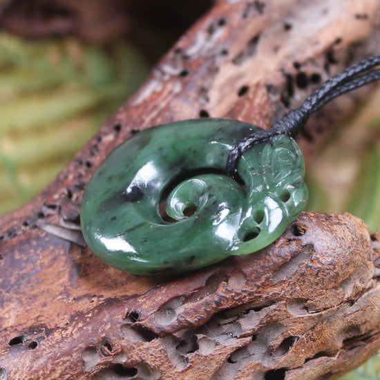 Koropepe carved from Hapopo Pounamu - NZ Greenstone