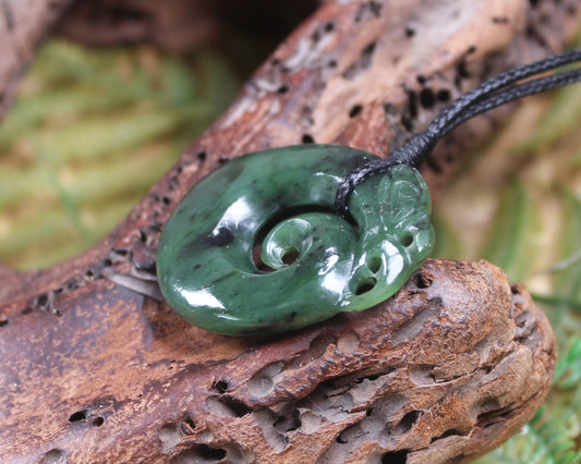 Koropepe carved from Hapopo Pounamu - NZ Greenstone