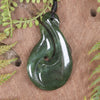 Hei Matau or Fish Hook carved from Hapopo Pounamu - NZ Greenstone