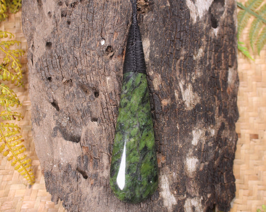 Roimata Teardrop carved from Douglas Creek Pounamu - NZ Greenstone